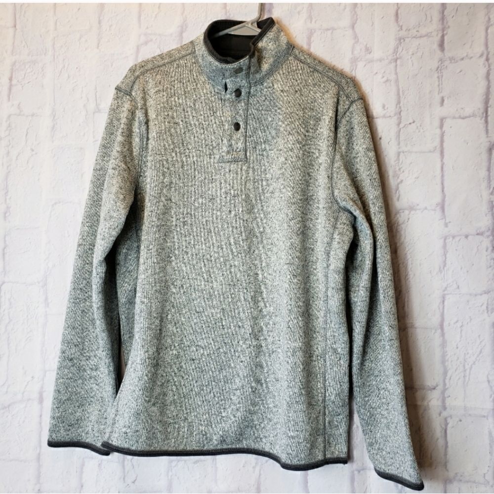 CROFT & BARROW Knit Quarter-Snap Pullover Sweater Medium